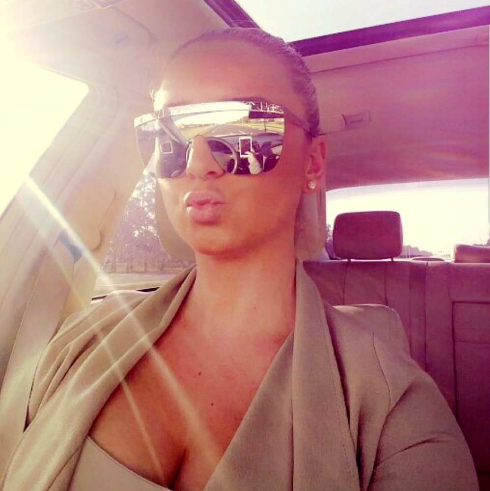 Linda Farrow  oversized sunglasses. Mirrored